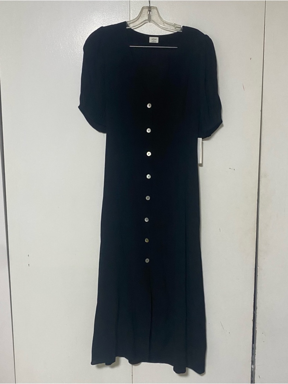 Wilfred Aritzia Black Libretto Button-Front Dress